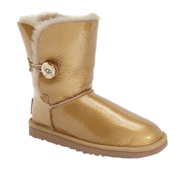 UGG | Shoes | Ugg Bailey Button Mirage Sheepskin Gold Boots | Poshmark