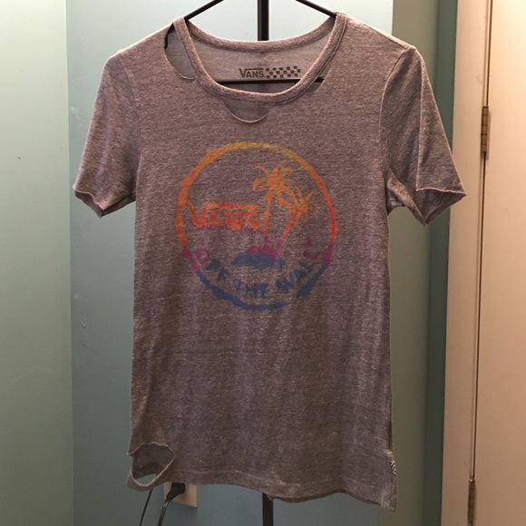 VANS distressed tye logo tee