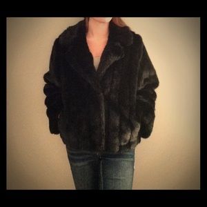 Black fur coat