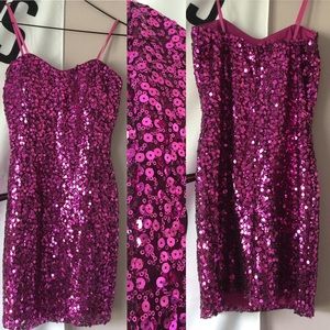 Pink sequin dress/ homecoming