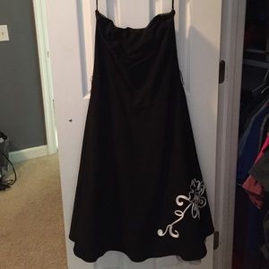 Strapless black dress