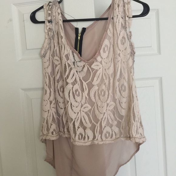 Long back laced see through top