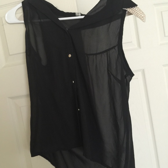 Long back see through top with studs