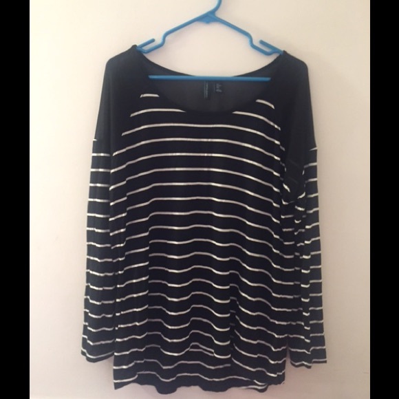 Cynthia Rowley black and white striped shirt