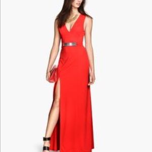 NWT. Never worn Red H&M Maxi Dress With Belt