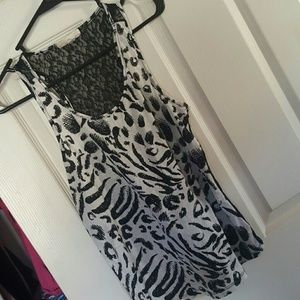 Black and white leapard print tank top