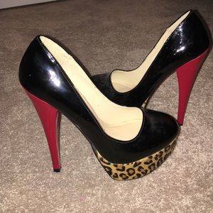 Steve Madden heels with leopard accents