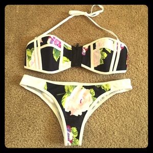NWOT Floral 2-Piece Swimsuit