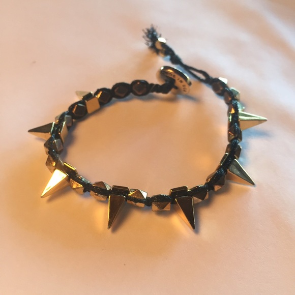 Ettika black and gold spiked bracelet