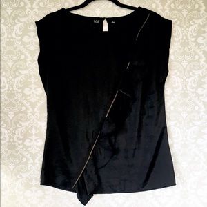 a.n.a black top with exposed asymmetrical zipper