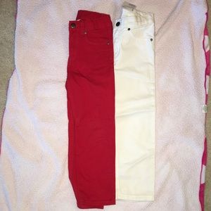 NEW Boys H&M twill pants! Red and white. Size 4-5Y