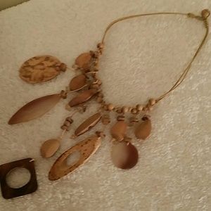 Geometric Wooden Shapes Necklace