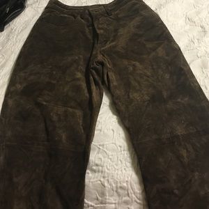 Brown leather pants