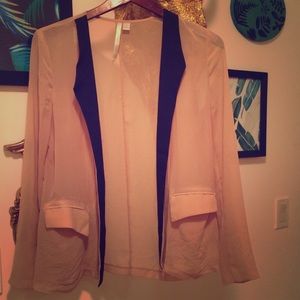 Sheer tan and black blazer