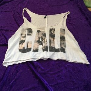 White, graphic tank top