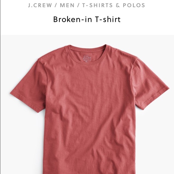 J Crew men's broken-in tee in distressed red