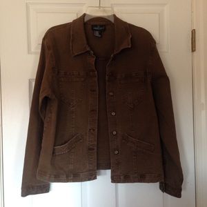womens brown jean jacket
