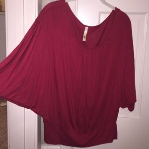 Size Large Red Dolman Sleeved Blouse