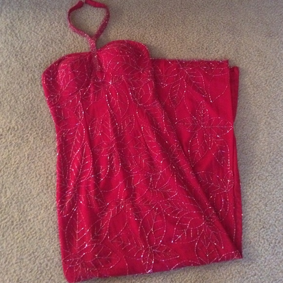 Hot Pink Beaded Homecoming/Prom Dress