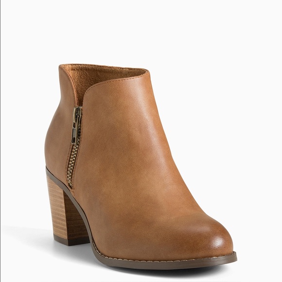 torrid Shoes - Faux Leather Zip Ankle Booties (Wide Width)