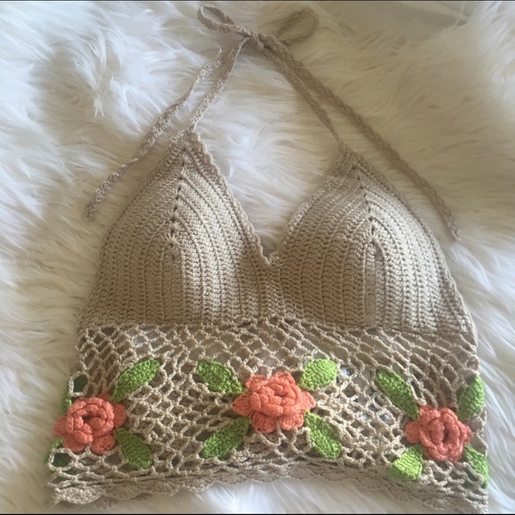Crochet Cropped Halter Top