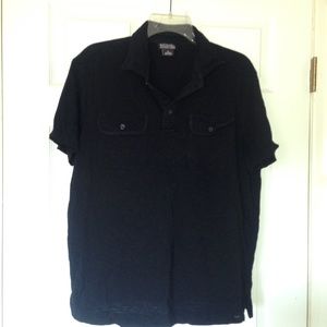 mens black collar shirt