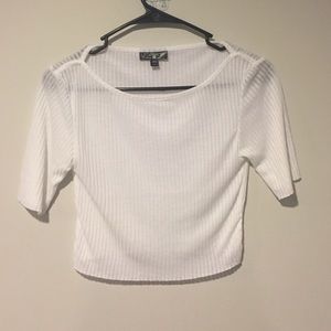 (SOLD) Topshop White Ribbed Crop Top