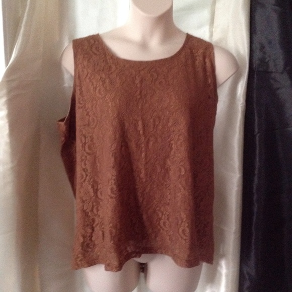 Copper color lace tank