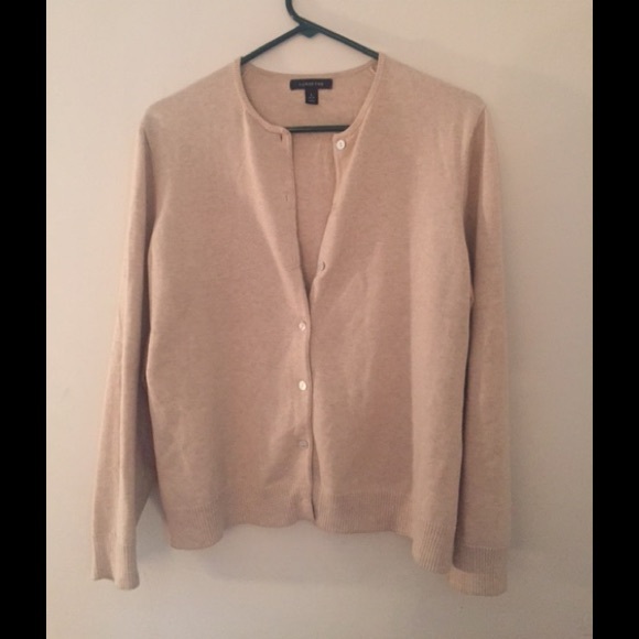 Sand Colored Lands End Cardigan