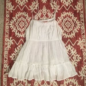 White Ruffle Boho Tank Top