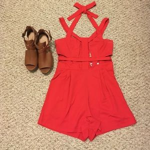 Red Cage Romper