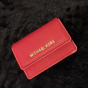 MK Saffiano Leather Accordion Card Case