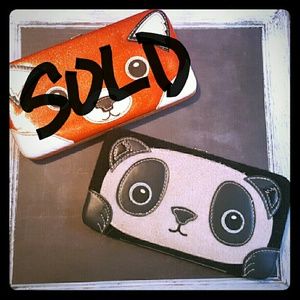 Freaks and Friends Fuzzy Panda Face Wallet Clutch