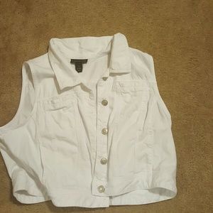 White denim vest