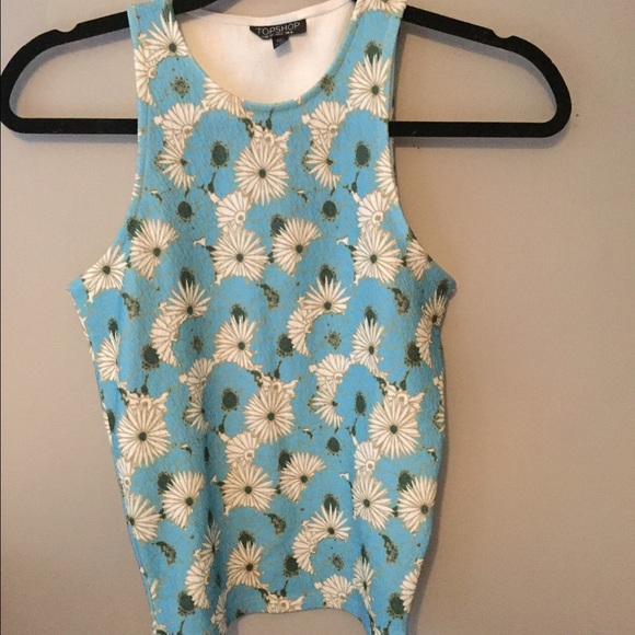 Blue Floral Tank Top