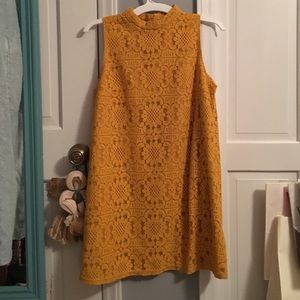 Forever 21 Mustard Mock Neck Shift Dress