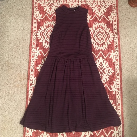 Purple High-Neck Sleeveless Dress