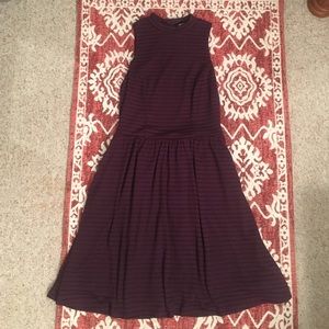 Purple High-Neck Sleeveless Dress