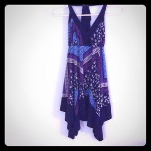 Flowing/dressy long halter top w/ flowers and more