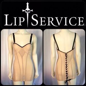 NWOT Lip Service Goth punk burner mesh dress S