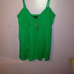 American Eagle Green spaghetti strap tee NWT