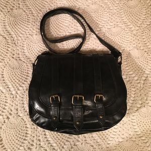 Black Faux Leather Hand Bag