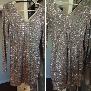 Short silver sequin dress