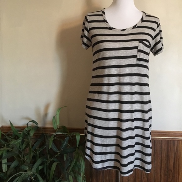 Pinc Premium Dresses & Skirts - Grey & black pocket tee dress