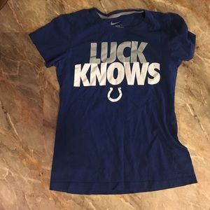 Luck Knows Nike Colts women's tshirt