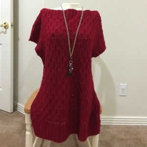 Adorable little red tunic sweater!