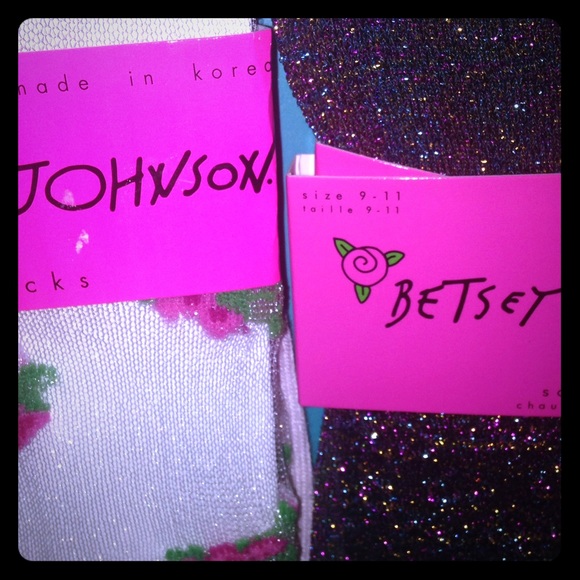 Betsey Johnson Accessories - BRare Sock Bundle Betsey Johnson Flower Glitter