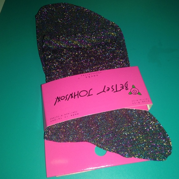 BRare Sock Bundle Betsey Johnson Flower Glitter - Picture 2 of 4