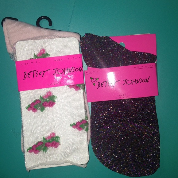 BRare Sock Bundle Betsey Johnson Flower Glitter - Picture 4 of 4