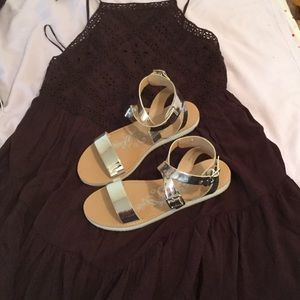 Silver Gladiator Sandals